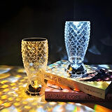 Balık Süzgeç Model USB Şarjlı Dokunmatik Kumandalı 16 Farklı Işık Modlu Masa Üstü Kristal Akrilik Lamba Led