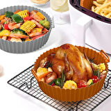 Renkli Isıya Dayanıklı Yıkanılabilir Silikon Fırın Ve Airfryer Yuvarlak Model Pişirme Matı Vizon