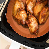 Renkli Isıya Dayanıklı Yıkanılabilir Silikon Fırın Ve Airfryer Yuvarlak Model Pişirme Matı Vizon
