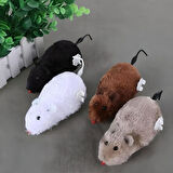 Kurmalı Kedi Eğitim Oyuncağı Tüylü Peluş Fare Yakalama İnteraktif Sevimli Eğlenceli Oyuncak