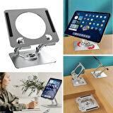 360 Derece Dönebilen Yükseltilmiş Masaüstü Ayarlanabilir Metal Tablet Standı