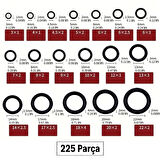 225 Parça Kauçuk Conta Seti ,Kendiliğinden Saklama Kutulu O Halkası Seti