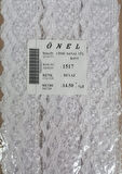 Dantel Polyester Sanal Tül Bant Beyaz 14,50 Metre En 6 cm ON-1517-B