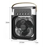 BUFFER® Taşınabilir 3 Farklı Mod Ayarlı 7 Farklı Led Işıklı Sulu Soğutmalı Taşınabilir Masaüstü USB Fan Vantilatör