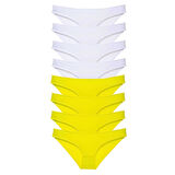 8 adet Süper Eko Set Likralı Kadın Slip Külot Sarı Kırmızı