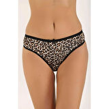 12 Adet Leopar Desenli Likralı Yumuşak Dokulu Kadın Slip Külot