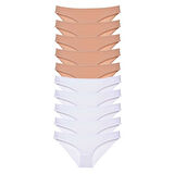 10 adet Süper Eko Set Likralı Kadın Slip Külot Ten Beyaz