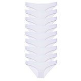 9 adet Süper Eko Set Likralı Kadın Slip Külot Beyaz