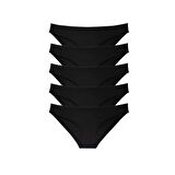 5 adet Süper Eko Set Likralı Kadın Slip Külot Siyah