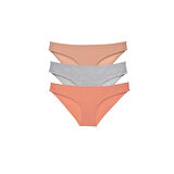 3 adet Eko Set Likralı Kadın Slip Külot Ten Gri Pudra