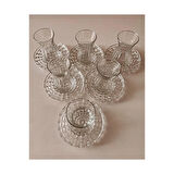 Alin Adela 6'lı Cam Çay Tabağı Çay Tabak Altlığı Royaleks-RYG8030