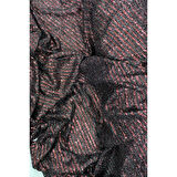 Sakallı Çizgili Pullu Kumaş Pullu Payet Kumaş Abiye Nişan Düğün Siyah Bordo