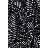 Sakallı Çizgili Pullu Kumaş Pullu Payet Kumaş Abiye Nişan Düğün Siyah