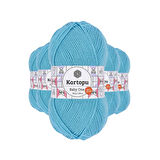 5 Adet Baby One Tüylenmeyen El Örgü İpi Yünü Turkuaz K576