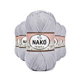 5 Adet Pırlanta Amigurumi El Örgü İpi Yünü Açık Gri 130