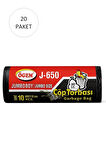 J-650 Jumbo Boy Çöp Torbası 80 x 110 cm 10 Lu Rulo x 20 Paket = 200 Adet (Siyah)