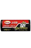 J-650 Jumbo Boy Çöp Torbası 80 x 110 cm 10 Lu Rulo x 1 Paket = 10 Adet (Siyah)