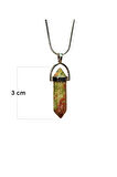 Unakit Doğal Taşı Zincirli El Yapımı Kolye Uç: 3 cm Zincir: 20 cm Kutulu