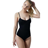 Elit Life İp Askılı Slip Dikişsiz Body Siyah Korse 876