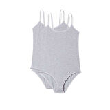 2 Adet İp Askılı Kadın Çıtçıtlı Body Gri