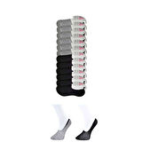 Siyah ve Gri Kadın Babet Çorap 12 çift