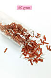 Uzun Boru Kesme Boncuk Çap 2mm Uzunluk 10 mm - 60 Gram - Kahverengi Gümüş - BNC301