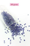 Dökme Cam Kum Boncuk (8/0) 3 mm - 60 Gram - Şeffaf Mor Beyaz - BNC222
