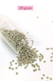 Dökme Cam Kum Boncuk (8/0) 3 mm - 20 Gram - Parlak Gümüş - BNC147