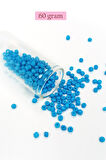 Dökme Cam Kum Boncuk Büyük Boy (6/0) 4 mm - 60 Gram - Açık Mavi - BNC142