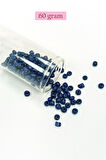Dökme Cam Kum Boncuk Büyük Boy (6/0) 4 mm - 60 Gram - Lacivert - BNC134