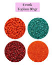 Dökme Cam Kum Boncuk (11/0) 2 mm - 4 Renk - Toplam 80 Gram - BNC402