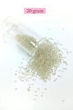 Dökme Cam Kum Boncuk (11/0) 2 mm - 20 Gram - Şeffaf Beyaz - BNC018