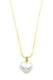 İnci Kalp Kolye - Altın