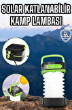 Güneş Enerjili Led Lamba Kamp Lambası Katlanabilir Lamba USB Şarjlı