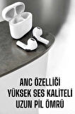 Yeni Nesil Pro Bluetooth Kulaklık Uzun Pil Ömrü Beyaz