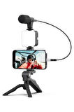 Video Making Kit Telefon Tutucu Vlog Video Mini Led Işıklı