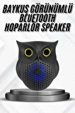 Bluetooth Hoparlör TWS Kablosuz RGB Işıklı Dekoratif Taşınabilir Baykuş