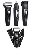 3'lü Set Saç Sakal Kesme Traş Makinesi Burun Kılı Alma Tıraş Makinesi