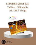 LED Aydınlatmalı Şeffaf Mesaj Tahtası – 30x20 cm, Neon Etkili Yazılar İçin Tasarlandı