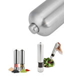 Paslanmaz Çelik Otomatik Baharat Öğütücü Pille Çalışan Tek Tuşlu Kullanım