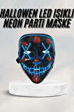 Led Işıklı Neon Maske Cadılar Bayramı Maskesi Korkunç Korku Maskesi