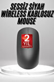 Siyah Kablosuz Mouse Wireless Mouse Minimal Tasarım