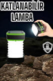 Katlanabilir Kamp Lambası Solar Fener Görünümlü 3 Kademeli Şarjlı