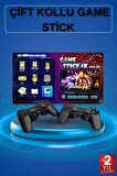2 Kollu Kablosuz 2.4G Retro Oyunlar 4k Game Stick 3500 Oyun Atari