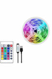 10M Şerit Led İç Mekan Renkli Rgb Şerit Led Kumandalı