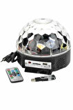 Disko Topu Renkli Işıklı Lazer Parti Bluetooth Bağlantılı Led Küre