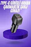 38W USB Type-C Girişli Oto Çakmaklık Araç İçi Hızlı Şarj Çakmaklık Şarj Aleti