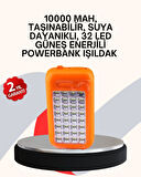 Güneş Paneli ile Şarj Olan 32 LED’li Powerbank Cihazı