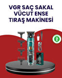 VGR V-695 Şarjlı Profesyonel Erkek Saç Sakal Tıraş Makinesi IPX7 Su Geçirmez
