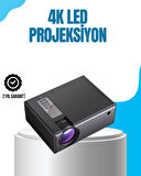 Full HD Destekli Taşınabilir Projeksiyon Cihazı – HDMI, USB, VGA Girişli, Uzaktan Kumandalı